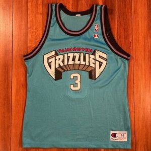 1990s Signed Champion Authentic Vancouver Grizzlies Shareef Abdur-Rahim 3 Jersey